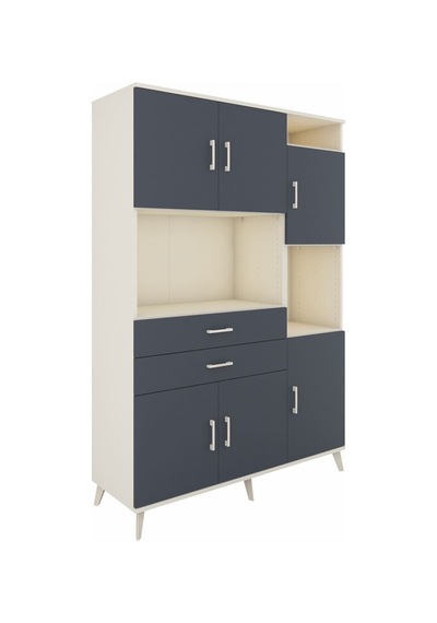 Hyperion Dolap 9 Raflı 2 Çekmeceli 6 Kapaklı 132x44x195 Aytaşı-antrasit/antrasit Antrasıt/antrasıt