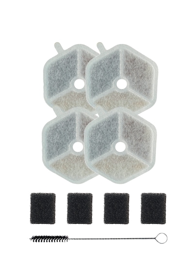 Xenon Smart Kedi Su Pınarı Filtre Seti X8657 Uyumlu 4+4 Karbon Sünger Filtre + Temizlik Fırçası X8813