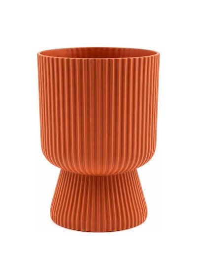 Omnipazar So-ltsa01 Lotus Ayaklı Plastik Vazo Çiçek Saksı 1.8 Litre No: 1 Turuncu