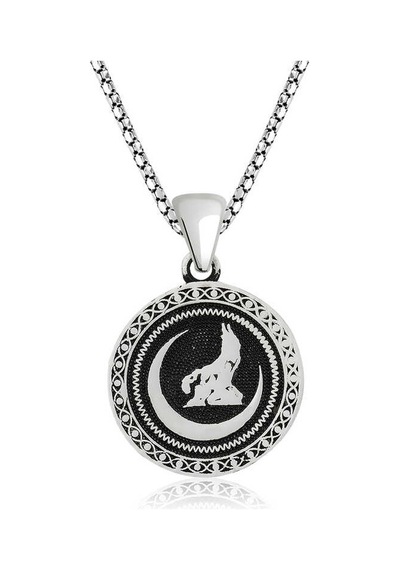 Gümüş Hilal Bozkurt Kolye Sl3486 Gümüş
