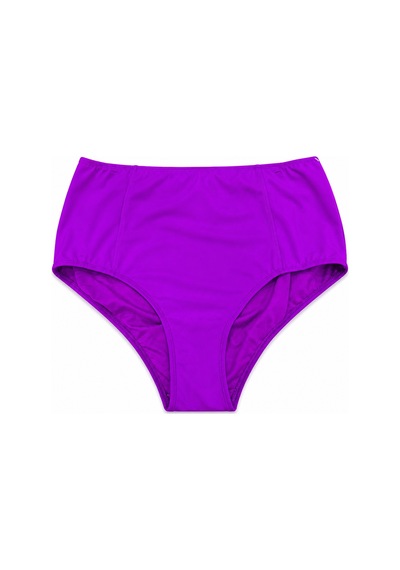 Büyük Beden Toparlayıcı Yüksek Bel Kadın Bikini Alt Mor