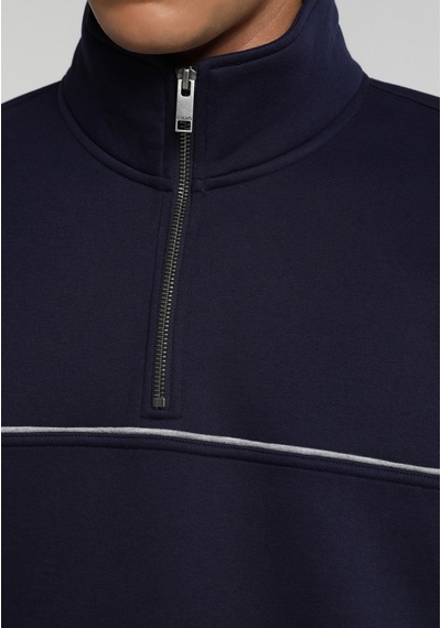Colin's Colins Relaxed Fit Dik Yaka Düz Erkek Lacivert Sweatshirt Cl1080579 Q1.v2 Nav