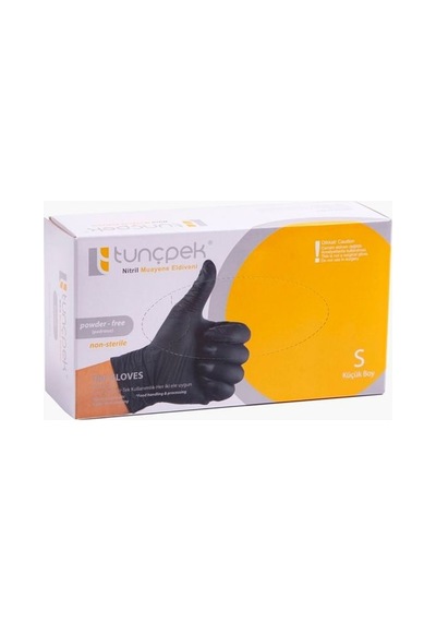 Tunçpek Nitril Siyah Eldiven S Küçük Boy 100pcs