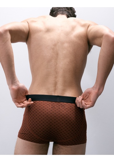 Marks & Spencer 5'li Microskin Geometrik Desenli Hipster Boxer T14006129a Kahverengi