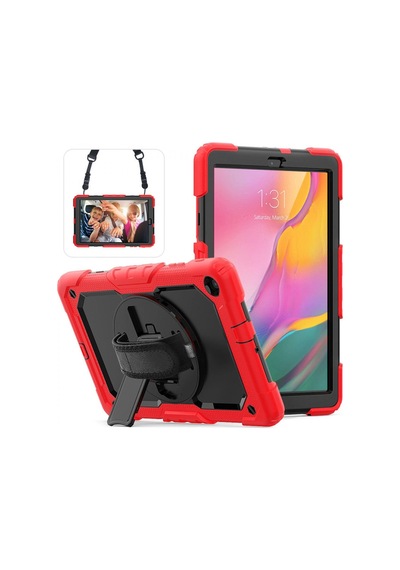 Galaxy T510 Tab A 10.1 Kılıf Pars Tablet Kapak - Kırmızı Arka Kapak