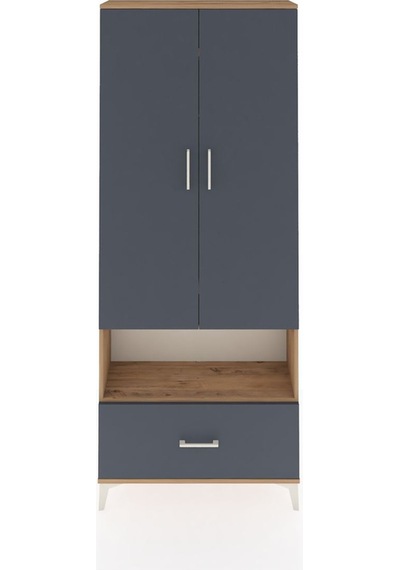 Arges Dolap 3 Raflı Tek Çekmeceli Tek Askılı 88x30x221 Çam-an... Çam