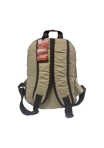 Old Cotton Cargo Kaliteli Siyah Vintage Salaş Baskılı Disayn Günlük Gezi Okul Sırt Çantası Revilla Bag 28x38cm Bej - Beyaz