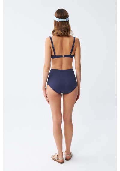 Akbeniz Kadın Basic Lacivert Pedli Yüksek Bel Bikini Takımı