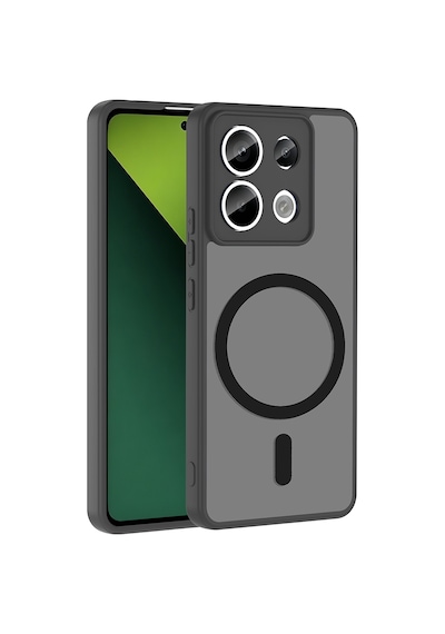 Maks Technology Redmi Note 13 Pro 5g Kılıf M-safe Şarj Özellikli Mkst Babet Kapak - Siyah
