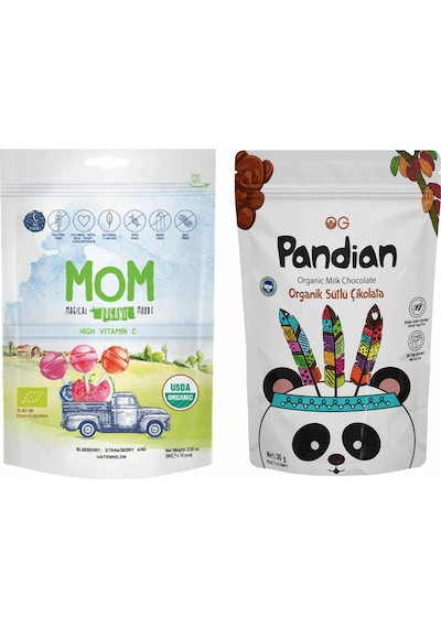 OG natural Organik Pandian Çikolata Ve Organik Lolipop Set
