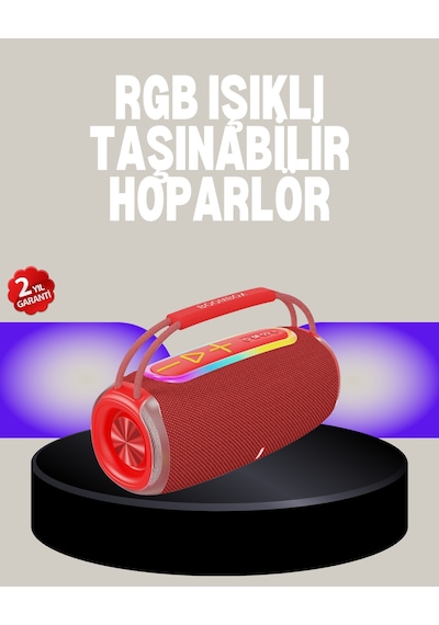 20w Kablosuz Bluetooth Hoparlör Rgb Işık Efektli Usb/sd/aux Destekli