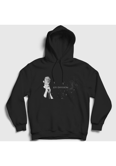 Presmono Unisex Ian Curtis Joy Division Kapüşonlu Sweatshirt Siyah