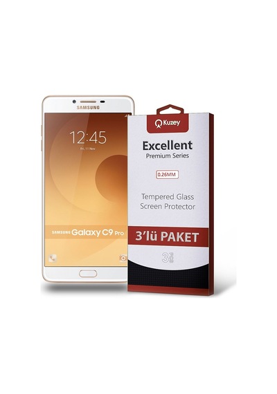 Samsung Uyumlu Galaxy C9 Pro Ekran Koruyucu Cam 3 Adet Ekonomik Paket (552806073) 20 Tl Fark Ile Apple  iPhone Hızlı Şarj Kablosu
