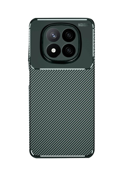 Uryport Xiaomi Redmi Note 14 Pro Plus Kılıf Auto Focus Karbon Kapak - Koyu Yeşil