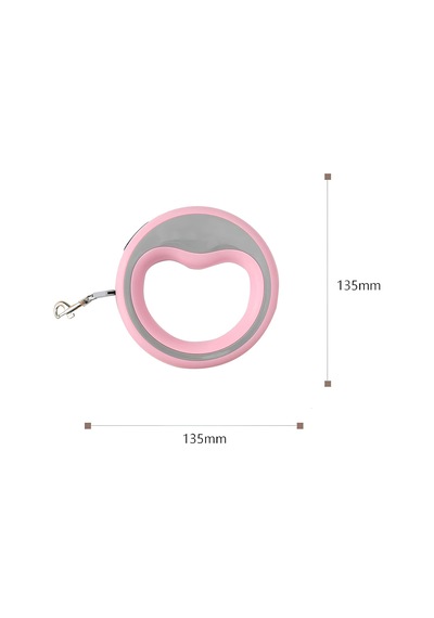Otomatik Köpek Gezdirme Tasması Pembe 2.5 Metre Geri Çekilebilir Plastik Tasma Ergonomik Tutma Saplı, Güçlü Metal Kancalı, Küçük Ve Orta Irklar İçin Uygun Yürüyüş & Eğitim İçin