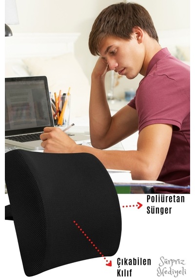Overpazar Sırt Yastığı Sırt Minderi Sandalye Yastığı Koltuk Sırt Minderi Ortopedik Minder Bel Minderi 34x36 CM