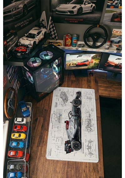 Mercedes Amg Petronas Formula 1 Teknik Çizim 40x90 Cm Oyuncu Mousepad Kaymaz Taban Büyük Boy Mousepad