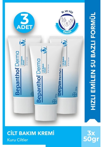 Bepanthol Derma Cilt Bakım Kremi 50 Gr 3 Adet