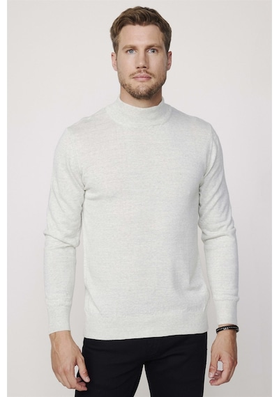 Tudors Slim Fit Yarım Balıkçı Yaka Düz Erkek Gri Kazak-27727-gri Gri