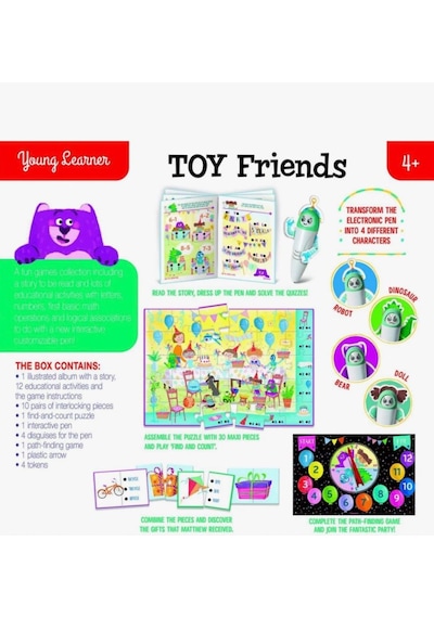 Clementon İ Toy Friends 4'ü 1 Arada Karakter Değiştiren Akıllı Kalemli Eğitici Yapboz Ve Aktivite Seti