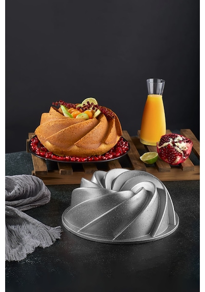 Polochef Windrose Döküm Granit Kek Kalıbı Gri 26 Cm Gri
