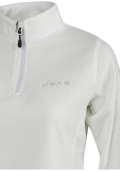 2as Camila Kadın Yarım Fermuarlı İnce Polar Sweatshirt Beyaz