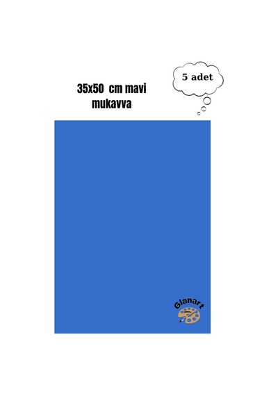 35x50 Cm Mavi Renk Mukavva Kartonu 5 Adet