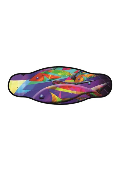 BestDivers Maske Arkalığı PSYCHEDELIC Neopren Siyah