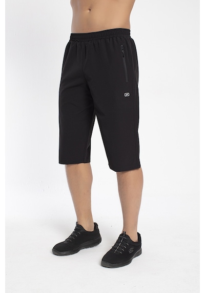 Crozwise 8036-10 Lycra Armüllü Erkek Spor Kapri Siyah