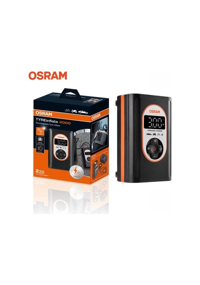 Osram Lastik Şişirme Hava Kompesörü 120w 0-120 Psı / 0-8.3 Bar / 3.5 Dk Dijital Şarjlı