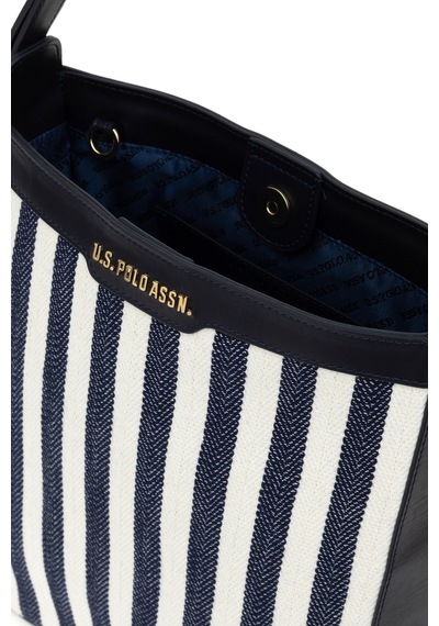 U.S. Polo Assn. Kadın Lacivert Çizgili Kanvas Kol Çantası 50311434-VR033