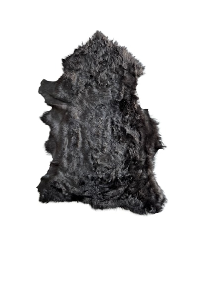 Gerçek Uzun Tüylü Koyun Postu Koyu Kahve 60x50 Cm