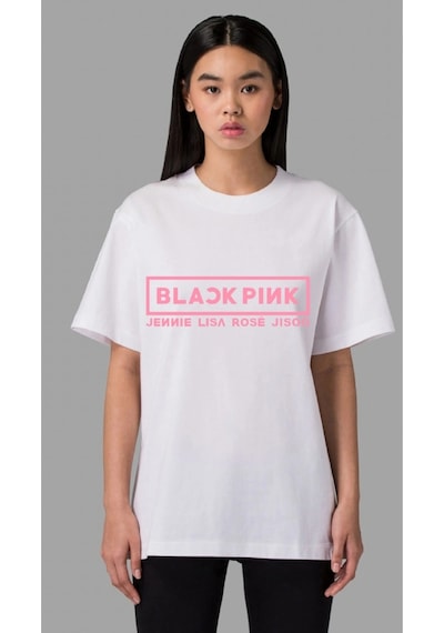 Startmore Black Pink Oversize Tişört Beyaz