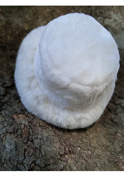 Shopiolog Pofidik Peluş Şapka Kışlık Suni Kürk Kalpak Kova Şapka Beyaz