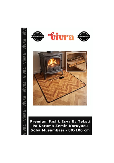 Premium Kışlık Eşya Ev Teksti Isı Koruma Zemin Koruyucu Soba Muşambası - 80x100 Cm Çok Renkli