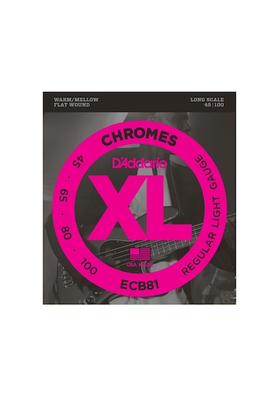 D Addario Ecb81 Bass Gitar Tel Seti Chromes Regular Light