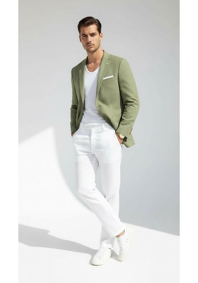 Plus Scorpion Erkek Slim Fit Blazer Ceket Tek Düğmeli Çift Yırtmaçlı Torba Cepli Yarım Astarlı Haki Plus Scorpion Erkek Slim Fit Blazer Ceket Tek Düğmeli Çift Yırtmaçlı Torba Cepli Yarım Astarlı Haki