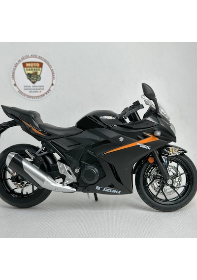 Suzuki Gsx250r 1:12 Sesli Işıklı Diecast Motosiklet Modeli - Siyah Turuncu