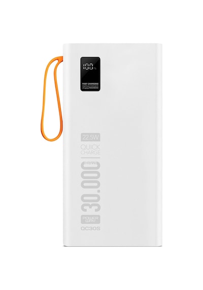 30.000 Mah Pd 22,5w Dahili Kablolu Powerbank Qc30s BEYAZ