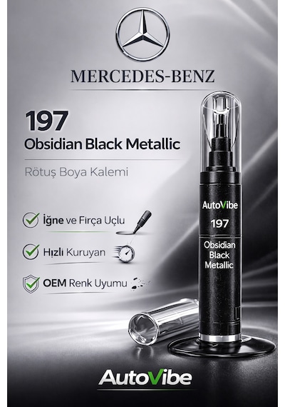 Mercedes-benz Rötuş Boya Kalemi 197 Obsidian Black Metallic