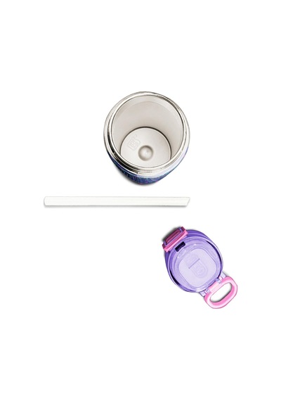 Coral High Kids Lacivert Puantiyeli Desenli Pipetli Ve Direkt İçim Çelik Termos 500 Ml 31872 Lacivert