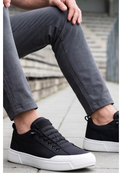 Citycomfort Siyah Kapitone Dokulu Modern Erkek Sneaker