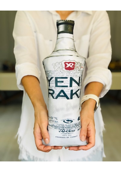 Rakı Şişesi Yastık Beyaz