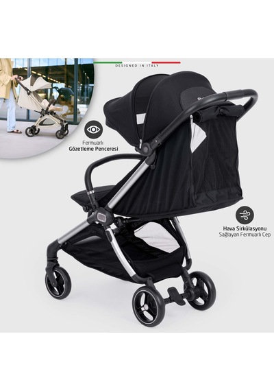 Elele Pilota Premium Kabin Tipi Travel Sistem Bebek Arabası Siyah