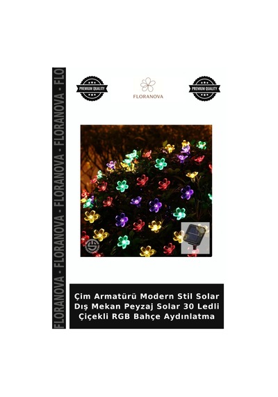 Çim Armatürü Modern Stil Solar Dış Mekan Peyzaj Solar 30 Ledli Çiçekli Rgb Bahçe Aydınlatma Diğer