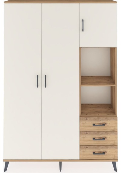 Arges Dolap 5 Raflı 3 Çekmeceli Tek Askılı 132x30x195 Çam-aytaşı/çam Aytası/atlas Çam Arges Dolap 5 Raflı 3 Çekmeceli Tek Askılı 132x30x195 Çam-aytaşı/çam Aytası/atlas Çam