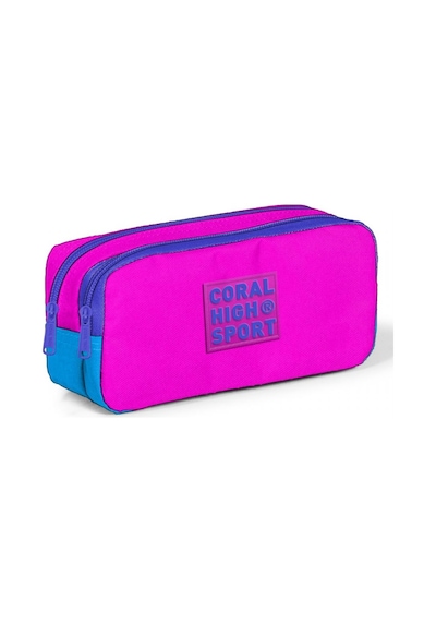 Coral High Sport İki Gözlü Pembe Mavi Kalem Çantası