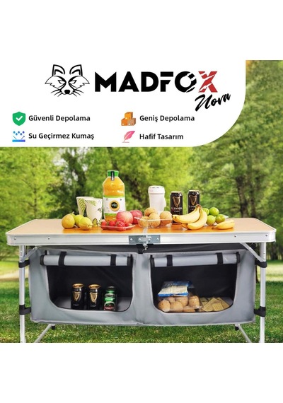 Katlanabilir Ahşap Kamp Masası - Madfox Nova - 547280 Çok Renkli