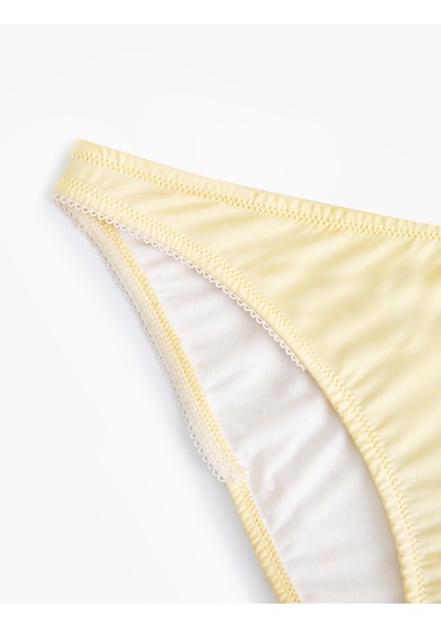 Koton Basic Bikini Altı İşleme Detaylı Normal Bel Sarı 4sak00121mm Sarı