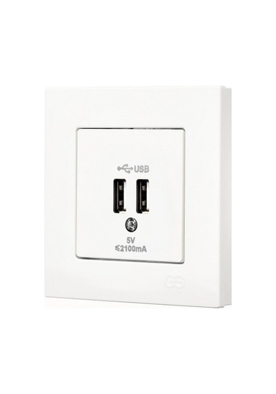 Beyaz 2 Usb Çıkışlı 5v Şarj Prizi İle Modern Elektrik Çözümü
